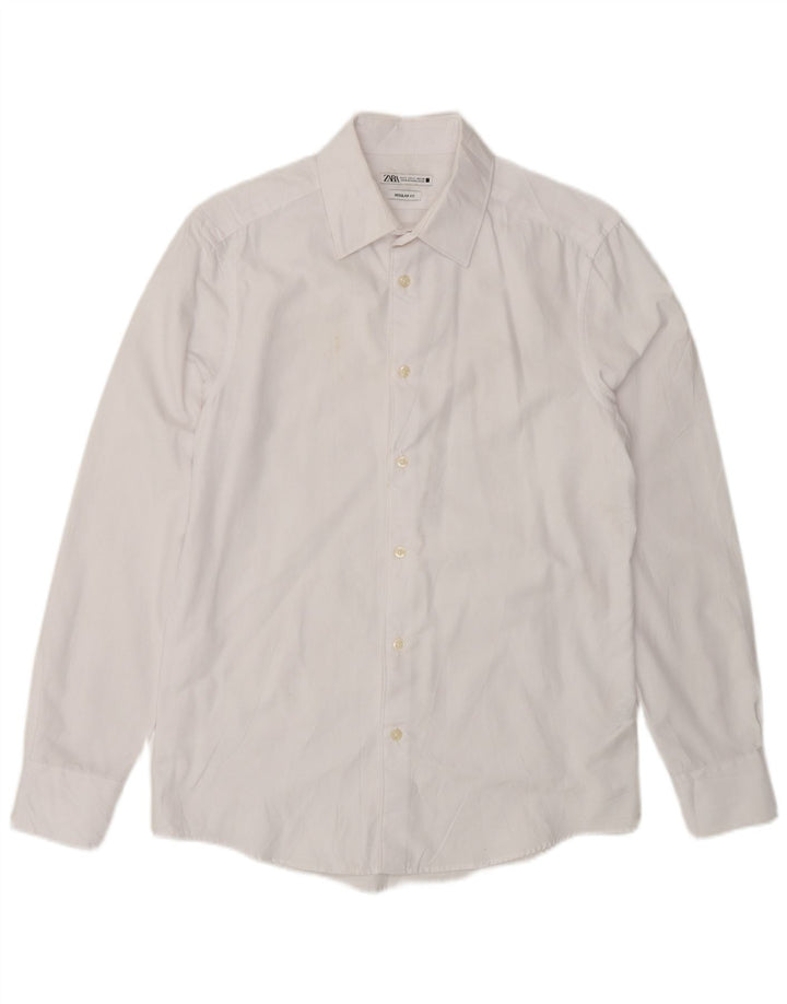 ZARA Mens Regular Fit Shirt Small White Cotton