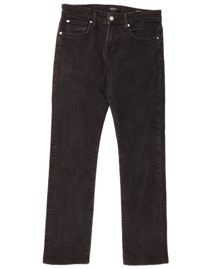 GUESS Womens Slim Jeans W29 L30 Black Cotton
