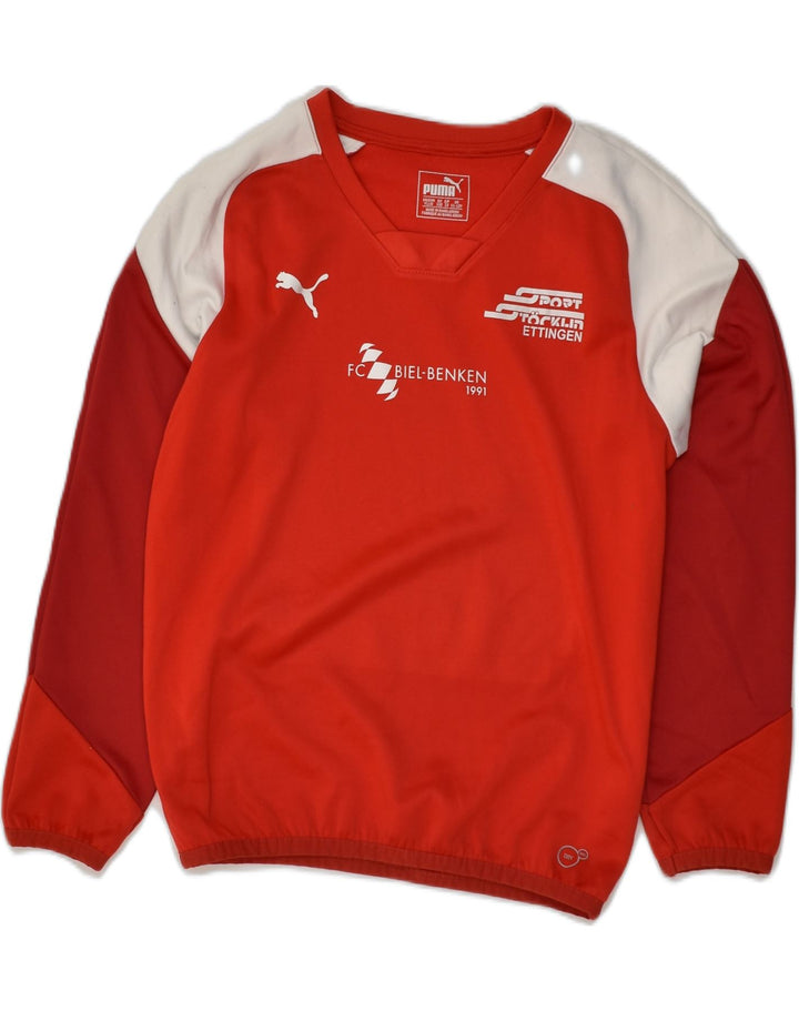 PUMA Boys Top Long Sleeve 11-12 Years Red Polyester Sports | Vintage Puma | Thrift | Second-Hand Puma | Used Clothing | Messina Hembry 