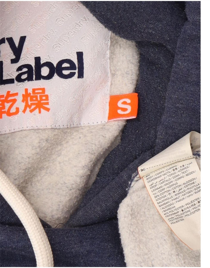 Мужской джемпер с капюшоном Superdry обычного кроя, маленький синий, хлопок