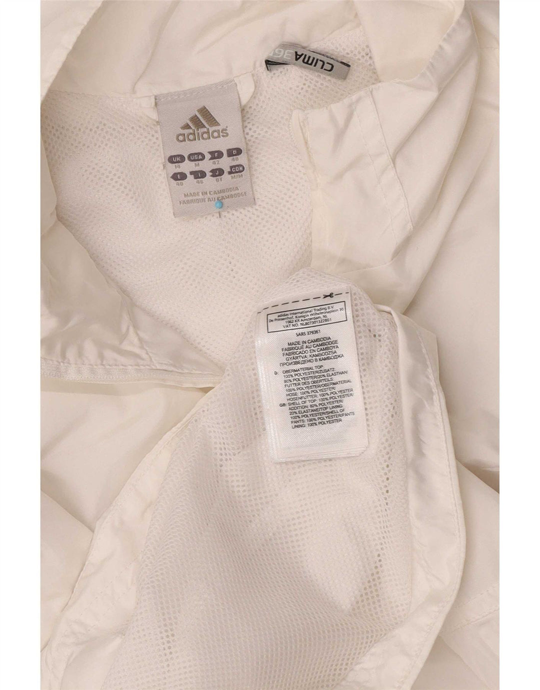 Женская спортивная куртка Adidas Clima 365 UK 14, средний белый полиэстер