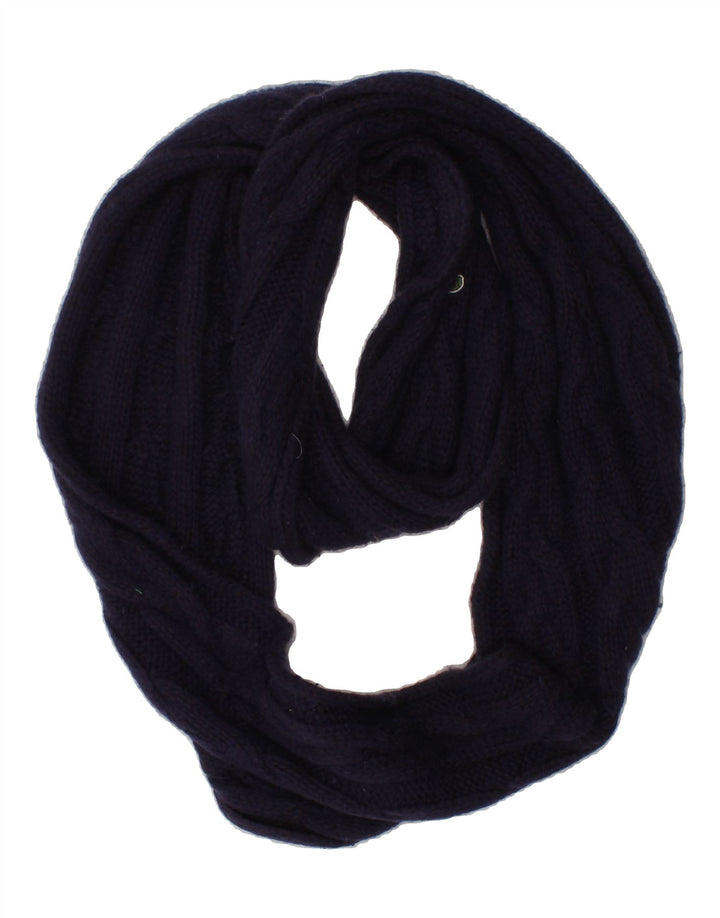 LACOSTE Womens Knit Cowl Scarf One Size Navy Blue Wool Winter Vintage Lacoste and Second-Hand Lacoste from Messina Hembry 