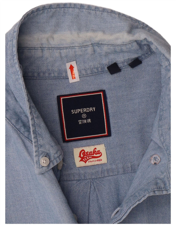 Мужская рубашка Superdry XL, синяя, хлопок