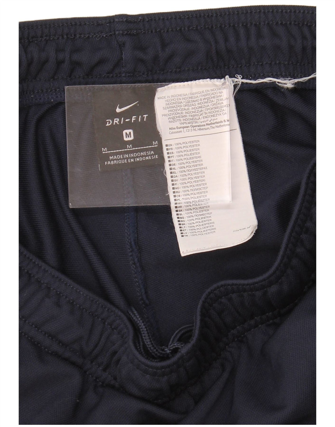 NIKE Mens Dri Fit Tracksuit Trousers Medium  Navy Blue Polyester