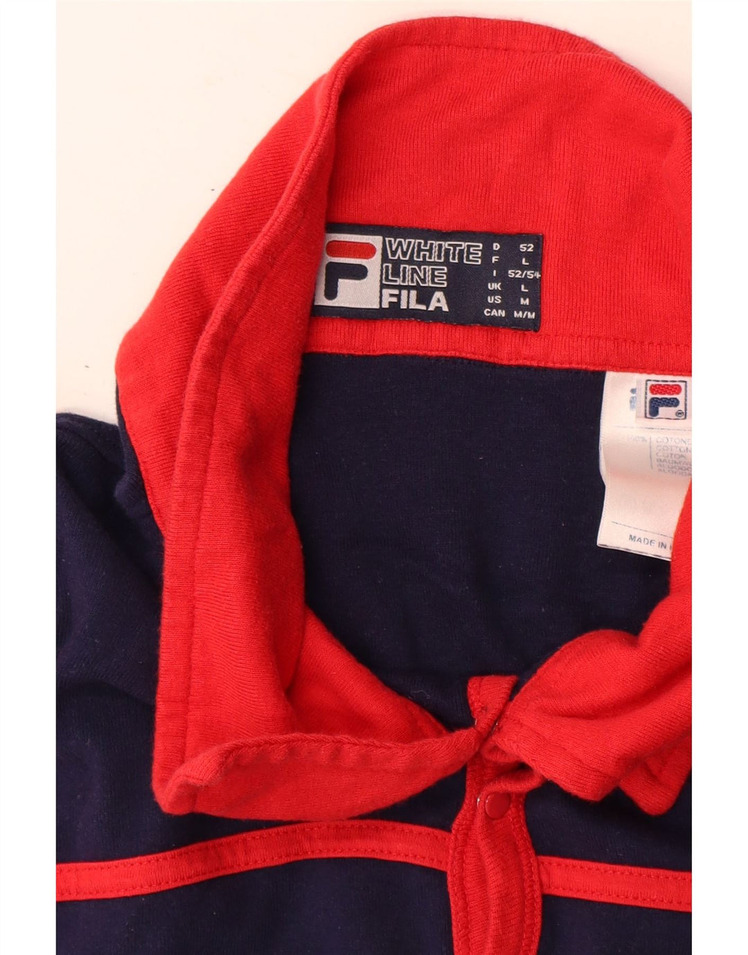 Мужская рубашка-поло FILA, большая, темно-синяя, хлопковая с цветными блоками