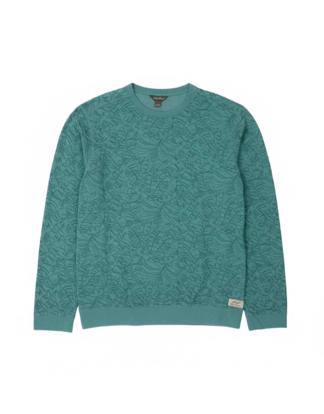 Eddie Bauer Мужской высокий свитшот, джемпер XL, зеленый хлопок с цветочным принтом