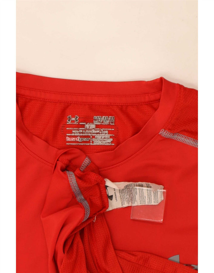 Мужская футболка Under Armour Heat Gear, верх из полиэстера среднего красного цвета