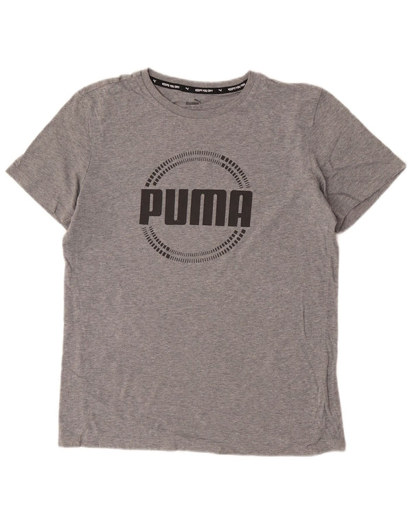 Футболка с рисунком Puma для мальчиков, топ 15-16 лет, серая