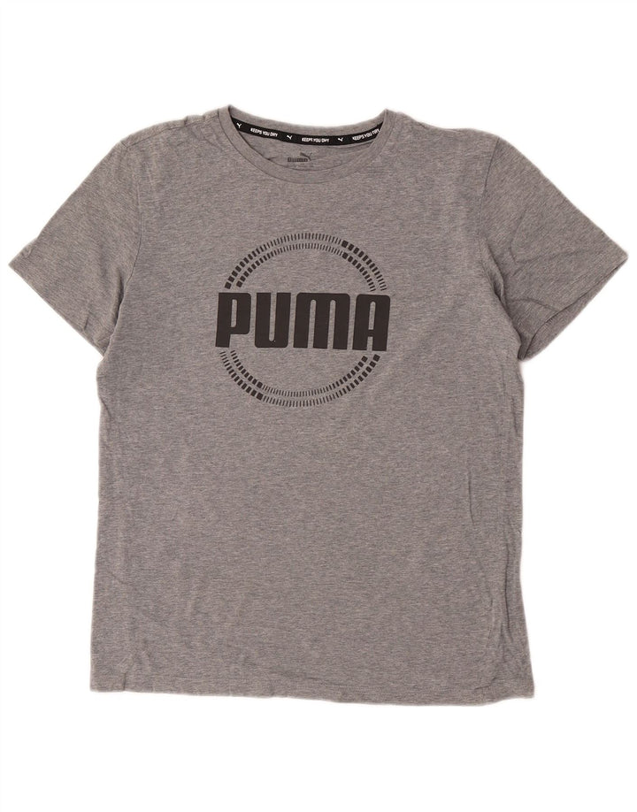 Футболка с рисунком Puma для мальчиков, топ 15-16 лет, серая