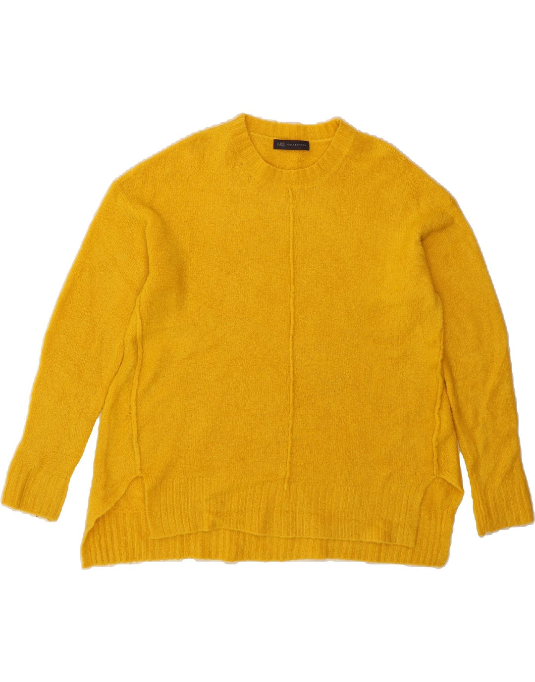 MARKS & SPENCER Womens Crew Neck Jumper Sweater UK 14 Medium Yellow Vintage Marks & Spencer and Second-Hand Marks & Spencer from Messina Hembry 