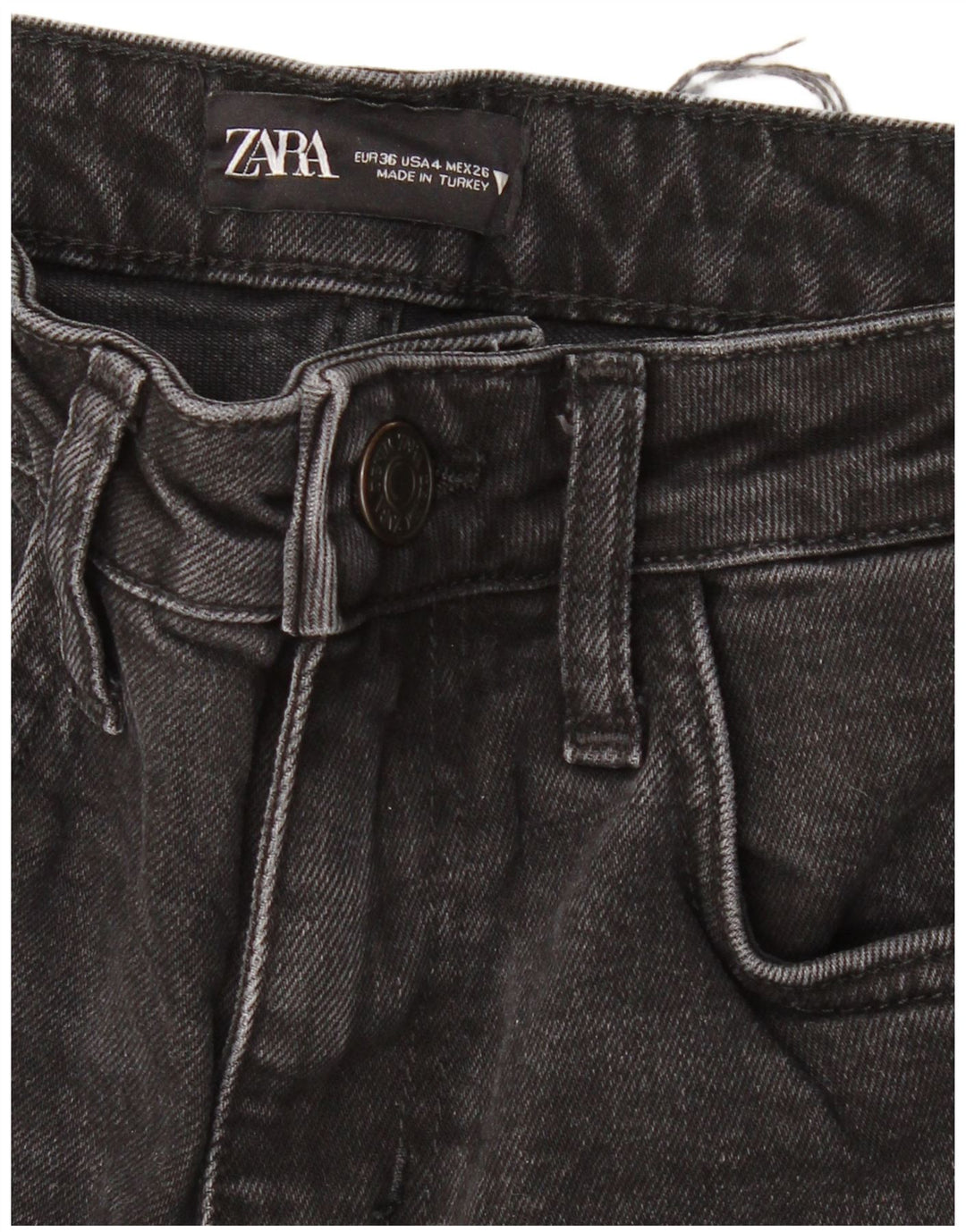 ZARA Womens High Waist Straight Jeans EU 36 XS W26 L27 Black