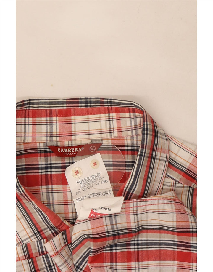 Мужская рубашка с коротким рукавом Carrera 2XL, хлопковая красная клетка