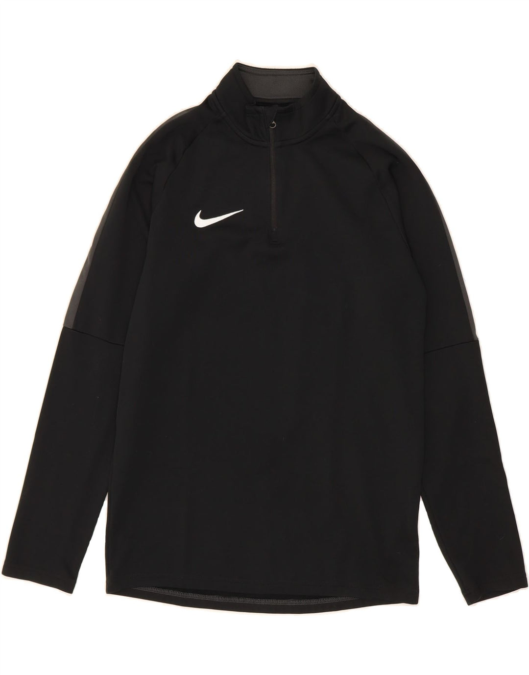 NIKE Mens Dri Fit Zip Neck Pullover Tracksuit Top Small Black Polyester Vintage Nike and Second-Hand Nike from Messina Hembry 