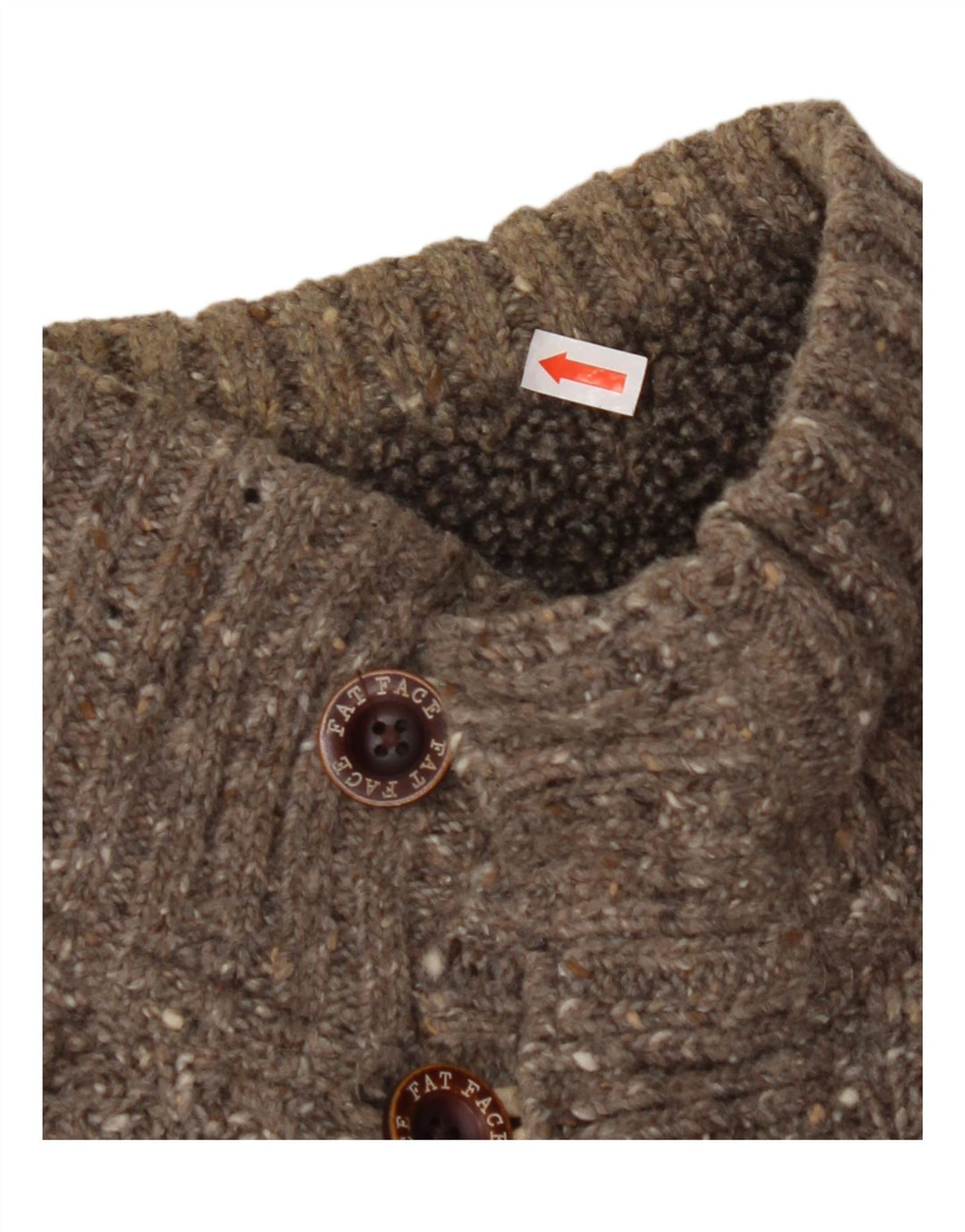 Мужской джемпер на пуговицах FAT FACE, маленький серый шерстяной свитер в крапинку