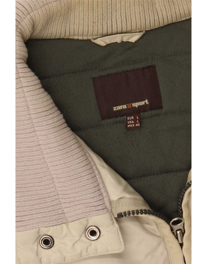 Мужская куртка-бомбер Zara UK 40, большая, бежевая