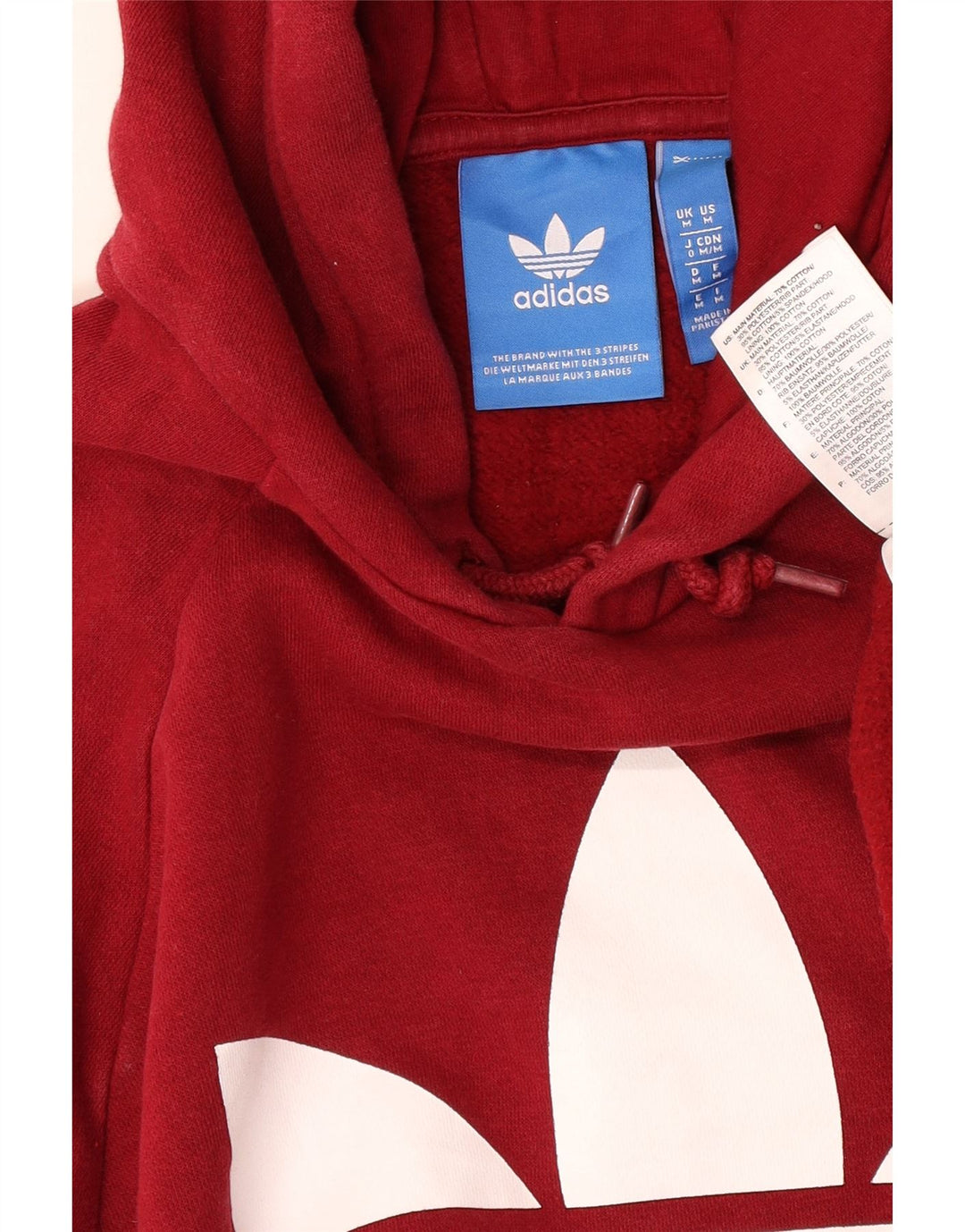 Мужской джемпер с капюшоном Adidas с рисунком, средний красный, хлопок