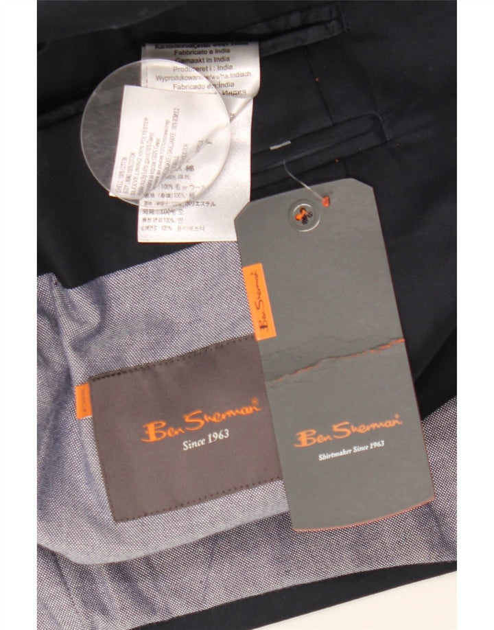 Мужской пиджак Ben Sherman на 2 пуговицах, Великобритания 44, 2XL, темно-синий, хлопок