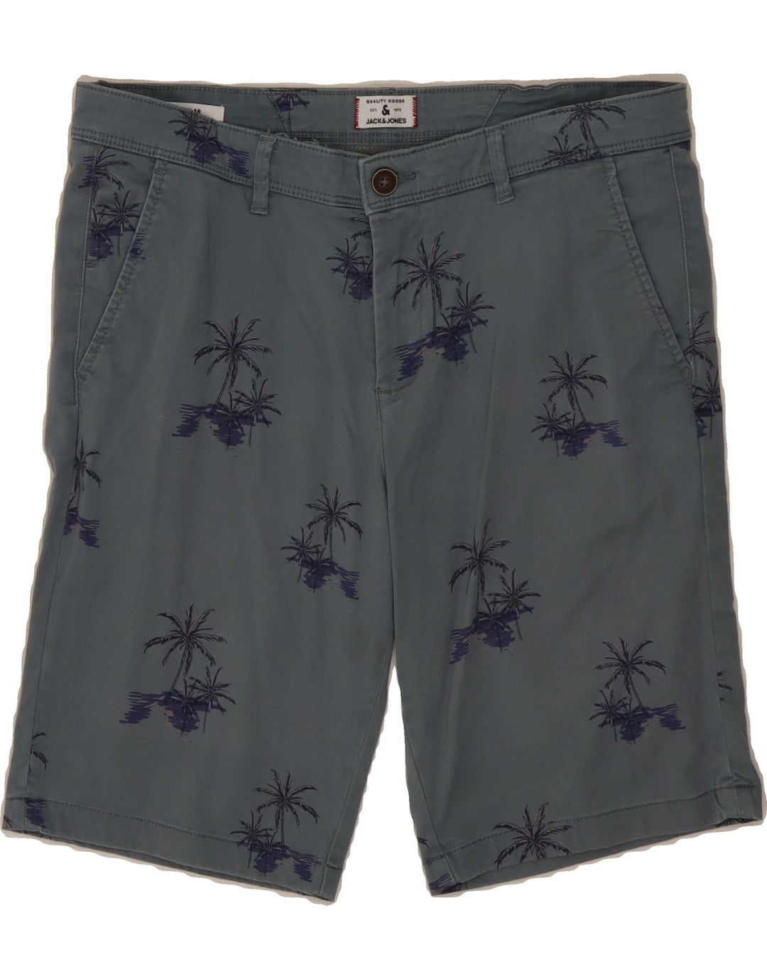 JACK & JONES Mens Regular Chino Shorts Medium W32 Grey Cotton Hawaiian Vintage Jack & Jones and Second-Hand Jack & Jones from Messina Hembry 
