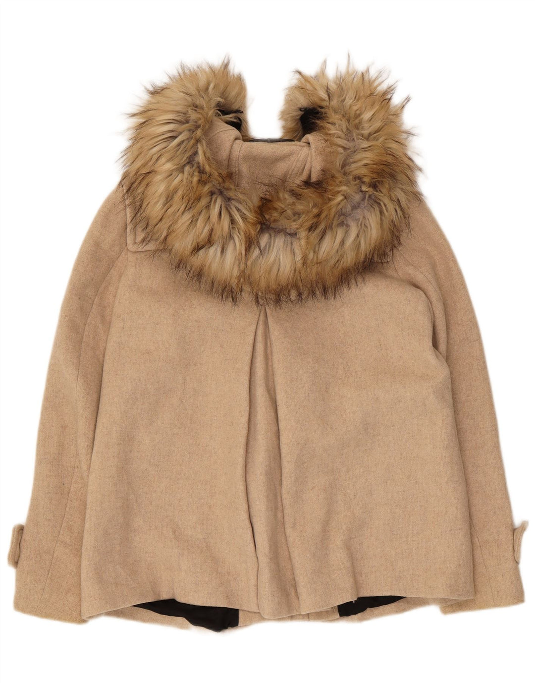 Женский дафлкот оверсайз с капюшоном Zara UK 6 XS, бежевый