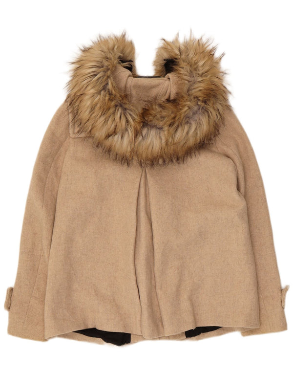 Женский дафлкот оверсайз с капюшоном Zara UK 6 XS, бежевый