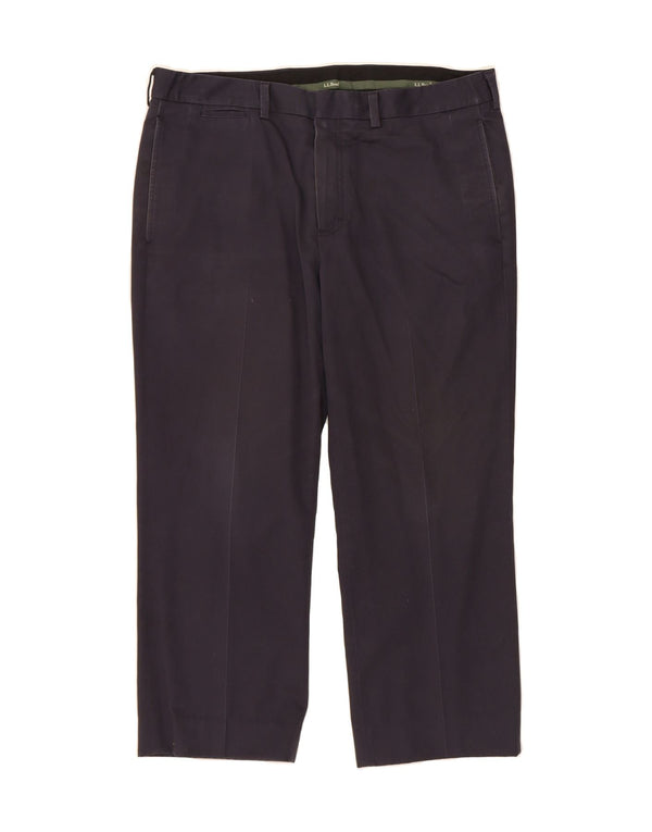 L.L.BEAN Mens Standard Fit Chino Trousers W37 L26 Navy Blue Cotton