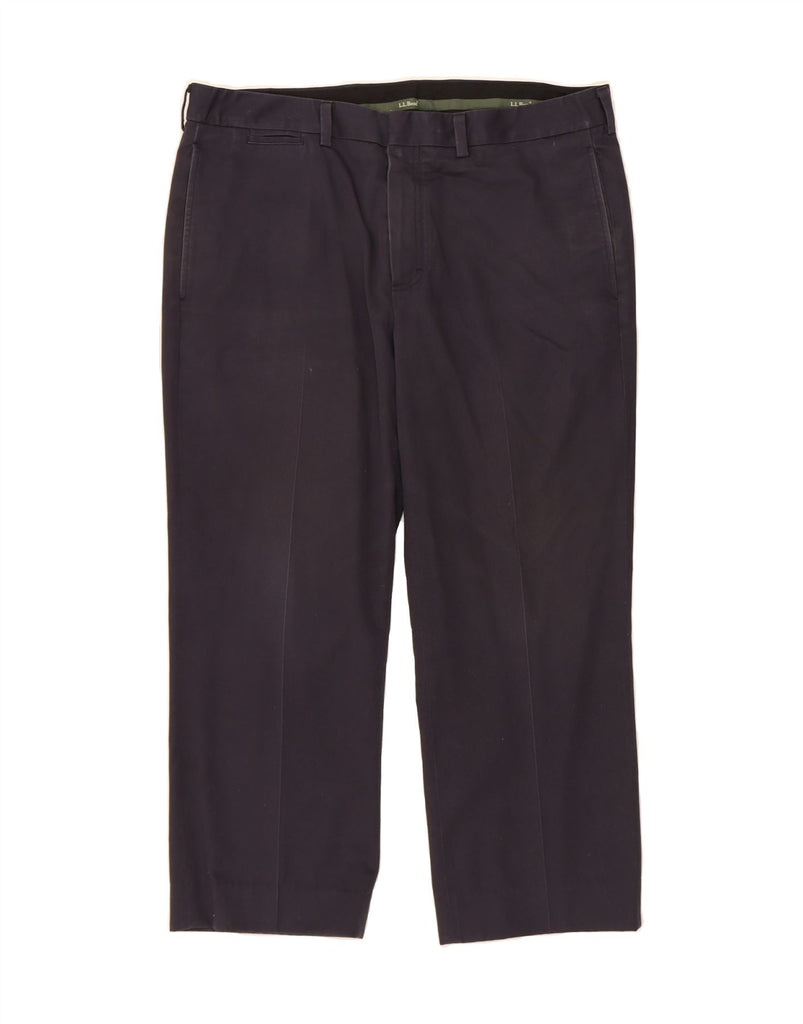 L.L.BEAN Mens Standard Fit Chino Trousers W37 L26 Navy Blue Cotton Vintage L.L.Bean and Second-Hand L.L.Bean from Messina Hembry 