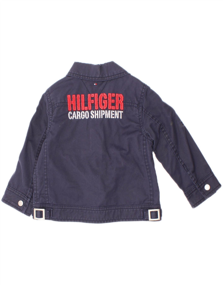 Куртка-бомбер с рисунком Tommy Hilfiger для мальчиков 18–24 месяцев, темно-синяя