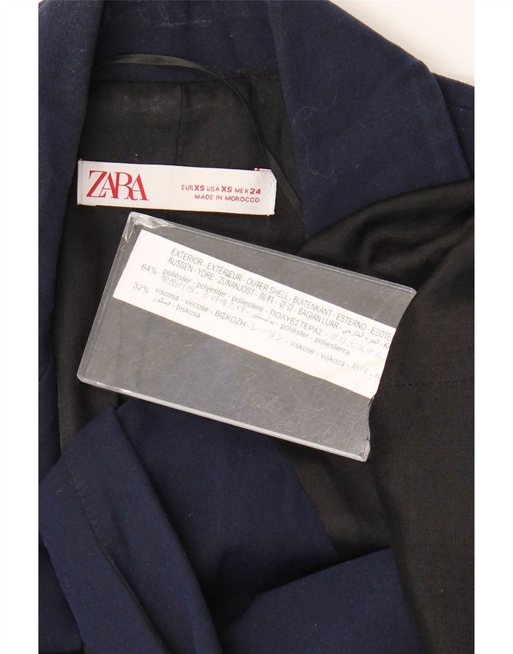 Женский пиджак Zara на 1 пуговице UK 6 XS Темно-синий полиэстер