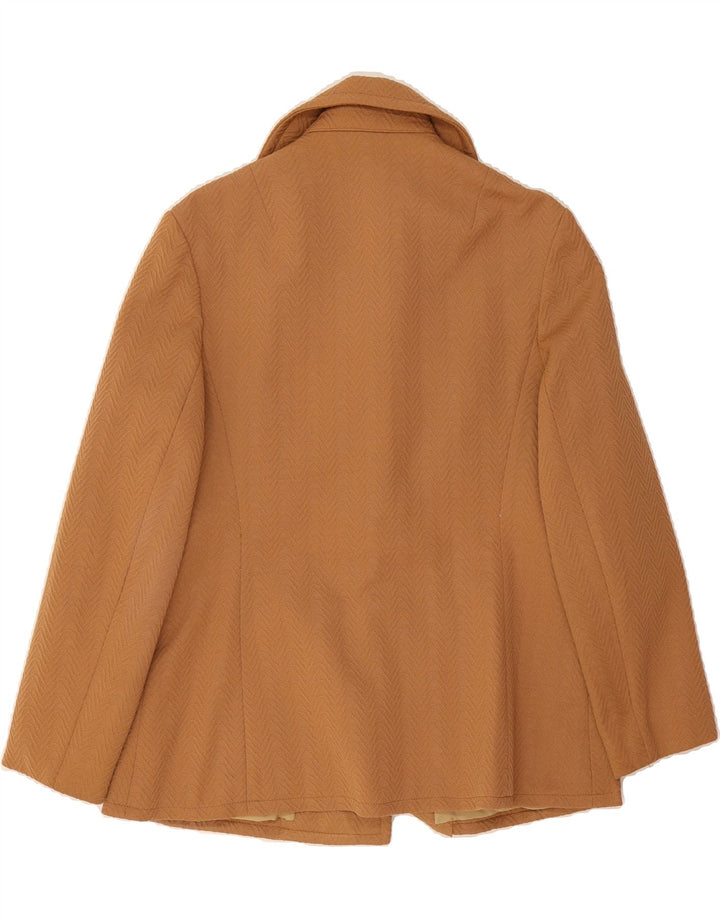 VINTAGE Womens 4 Button Blazer Jacket UK 16 Large Brown Herringbone Vintage Vintage and Second-Hand Vintage from Messina Hembry 
