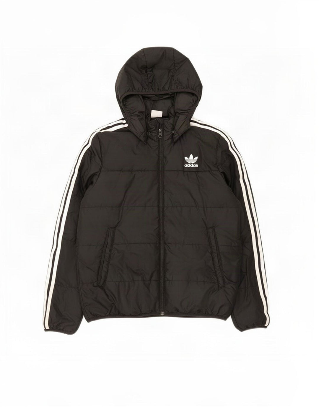Утепленная куртка Adidas с капюшоном для мальчиков 12-13 лет, черный полиэстер