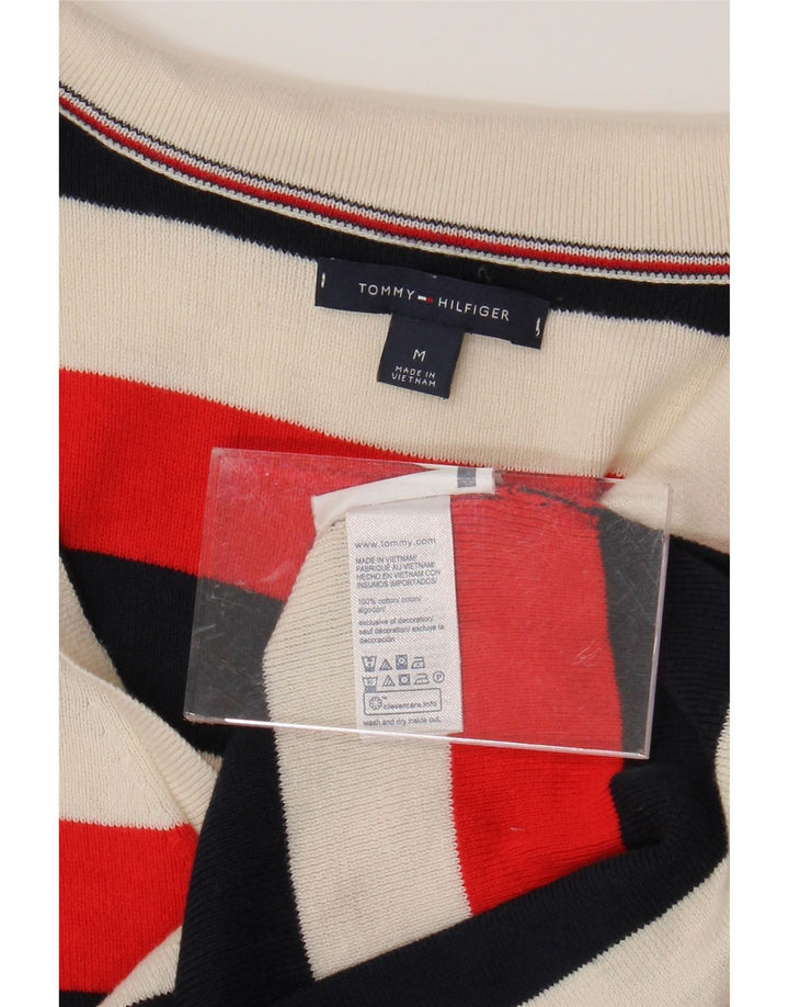 TOMMY HILFIGER Womens Polo Neck Jumper Sweater UK 12 Medium Multicoloured Vintage Tommy Hilfiger and Second-Hand Tommy Hilfiger from Messina Hembry 