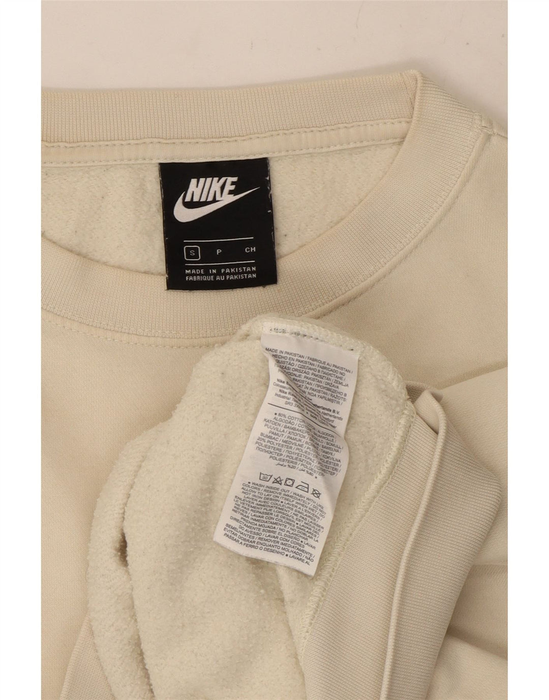Женский укороченный свитшот оверсайз NIKE UK 10, маленький белый хлопковый джемпер