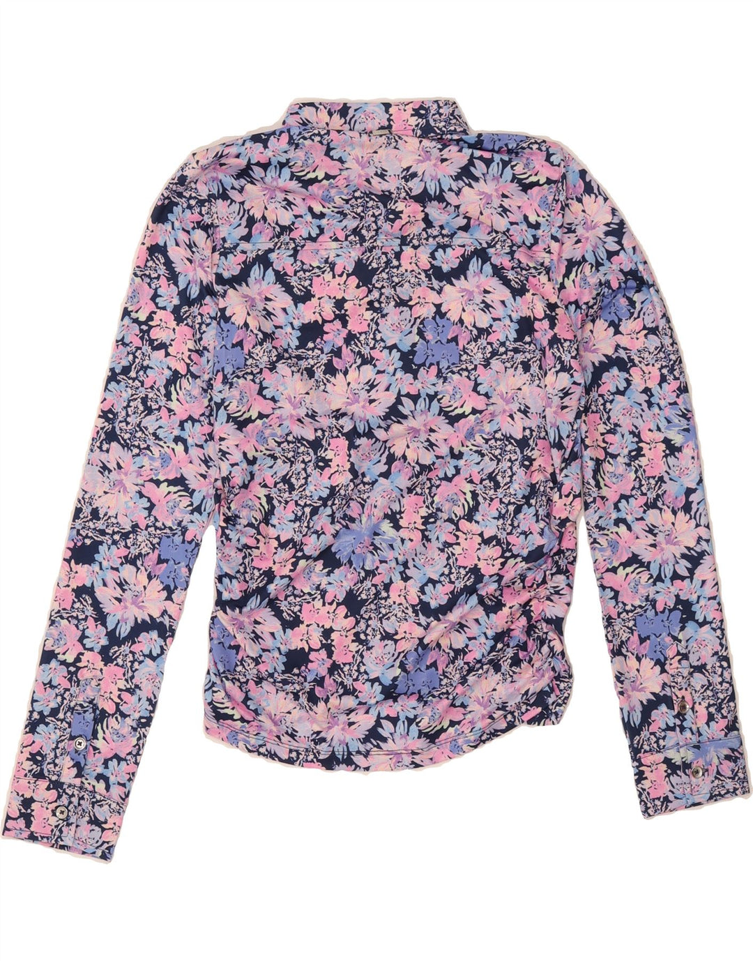 GUESS Womens Shirt Blouse UK 12 Medium Pink Floral Polyester Vintage Guess and Second-Hand Guess from Messina Hembry 