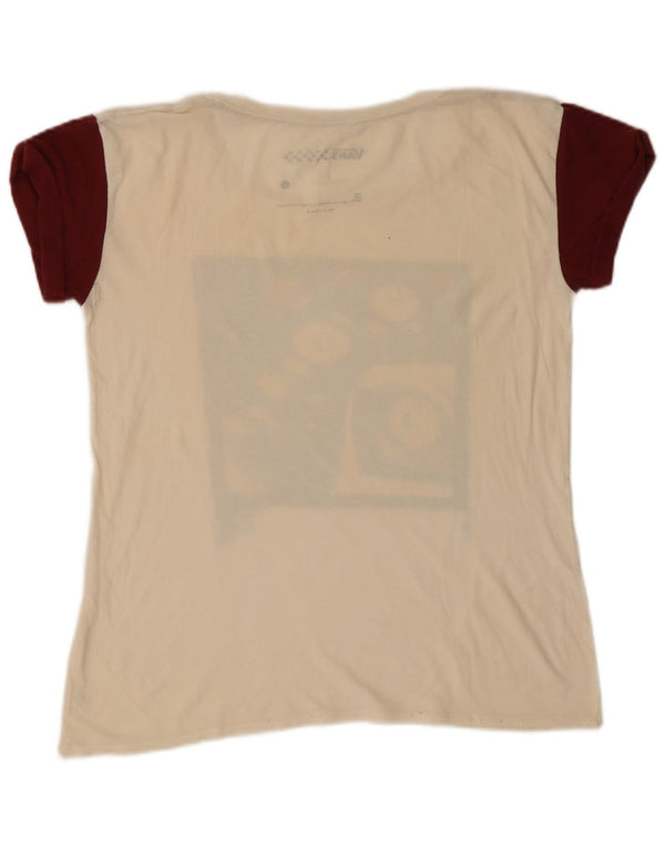 Женская футболка с рисунком VANS Top UK 16, большой цвет, белый с цветными блоками