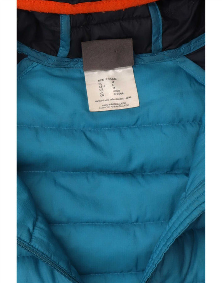 Мужская стеганая куртка с капюшоном Jack Wolfskin, Великобритания, 36/38, средний синий, цветные блоки