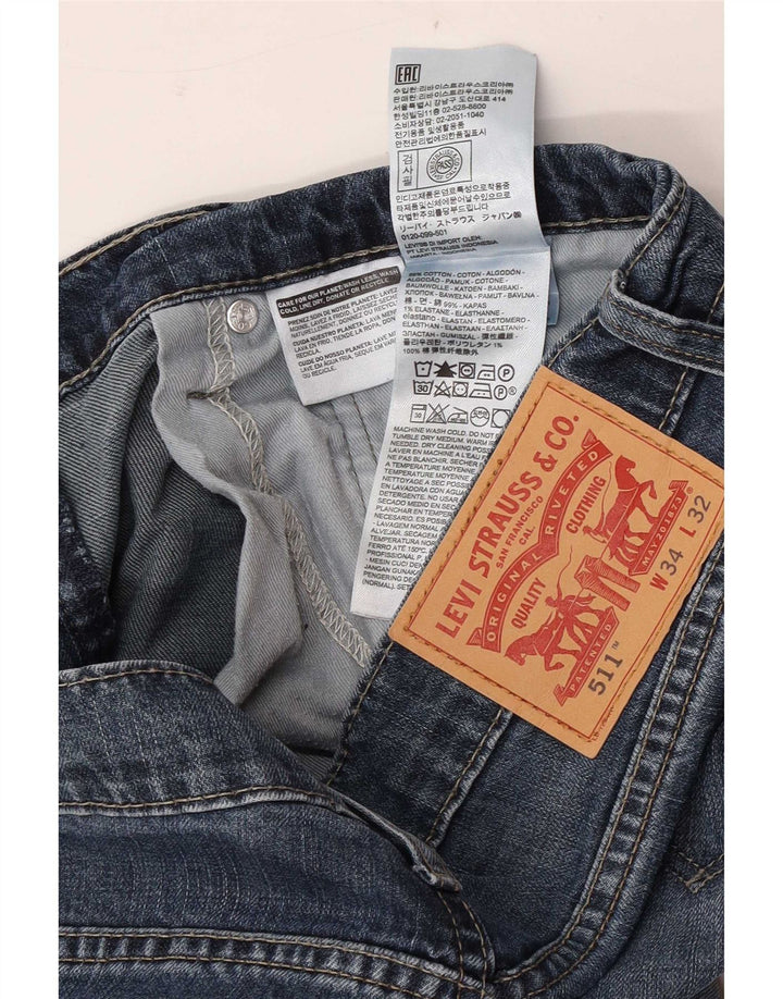 Мужские джинсы Levi's Slim 511 W34 L32 синие, хлопок