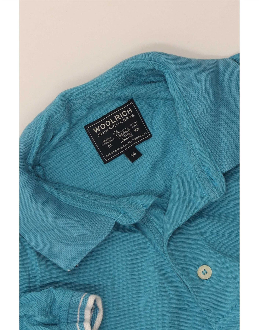 Рубашка-поло Woolrich для мальчиков 13-14 лет, синяя