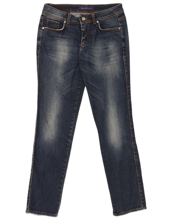 TRUSSARDI Womens Slim Jeans W27 L29 Blue Cotton