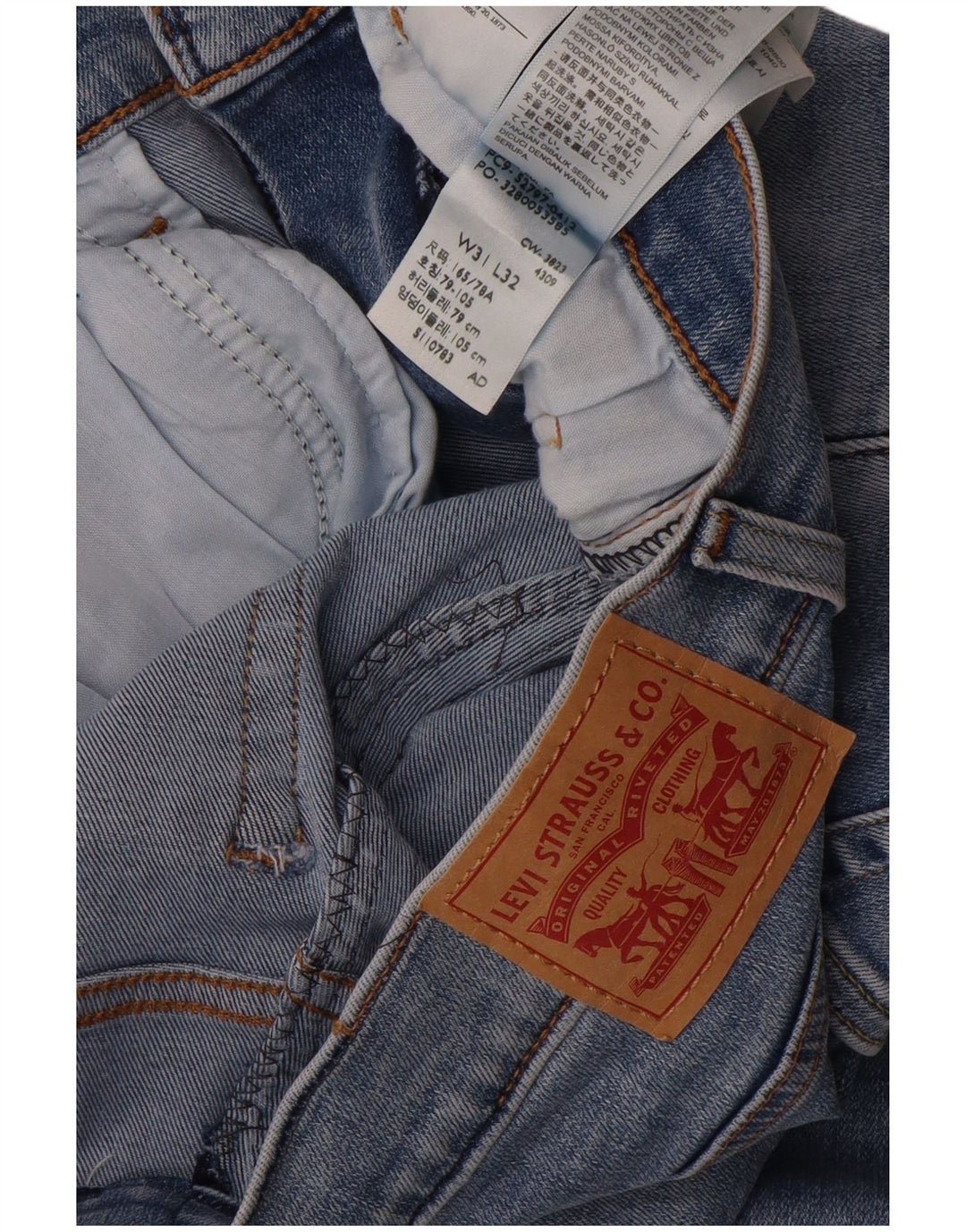 Женские джинсы скинни Levi's W31 L32 Синие, хлопок