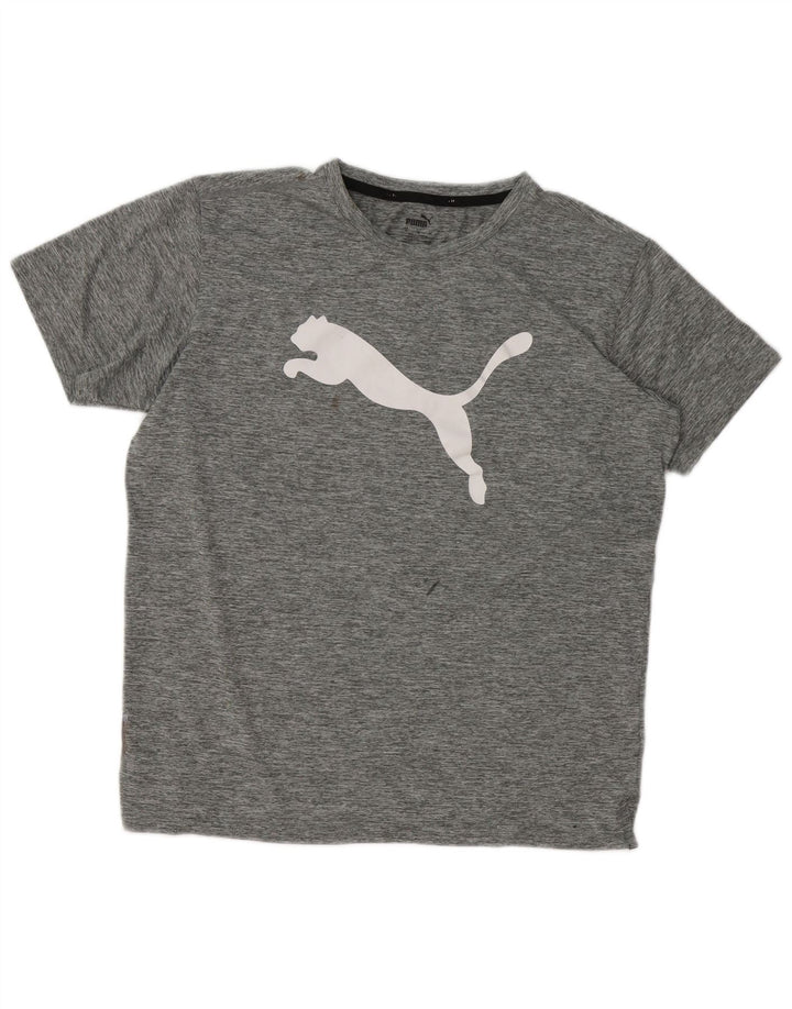 Мужская футболка с рисунком Puma, средний серый в крапинку