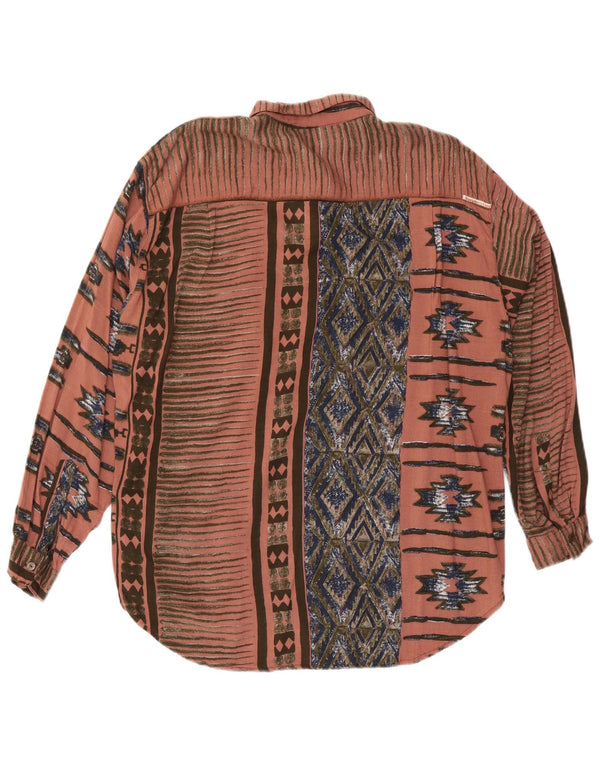 Мужская рубашка VINTAGE, большая розовая с геометрическим рисунком