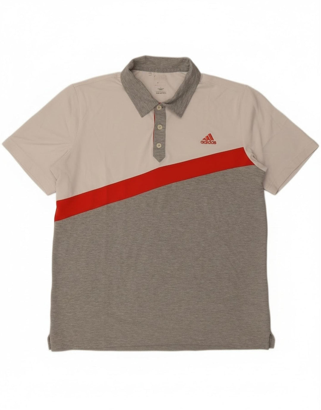 Мужская рубашка-поло Adidas Climalite, большая серая, полиэстер с цветными блоками