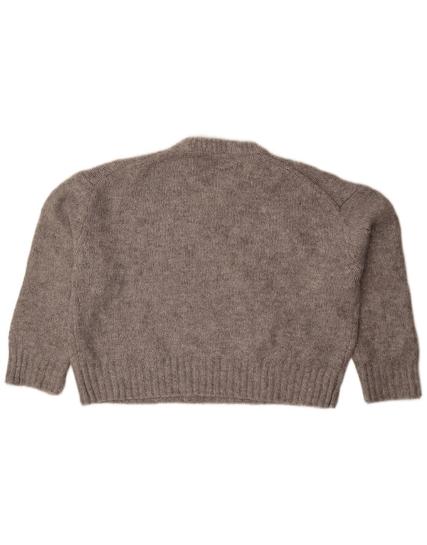 Женский свободный джемпер с круглым вырезом Zara UK 14, средний серый в крапинку