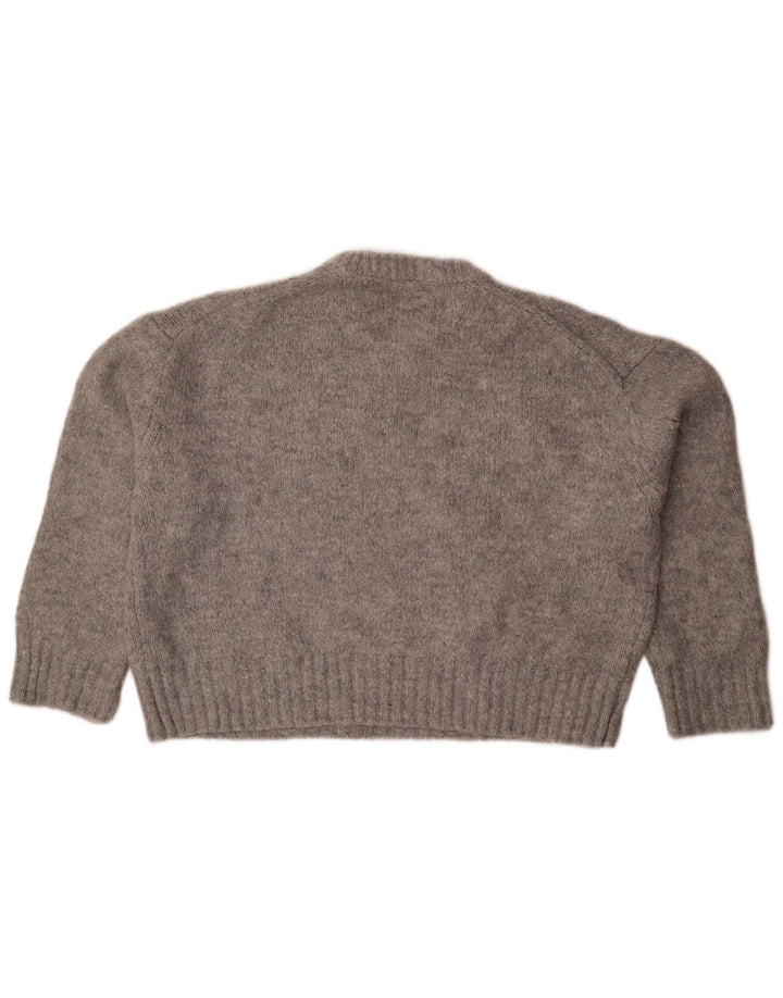 Женский свободный джемпер с круглым вырезом Zara UK 14, средний серый в крапинку