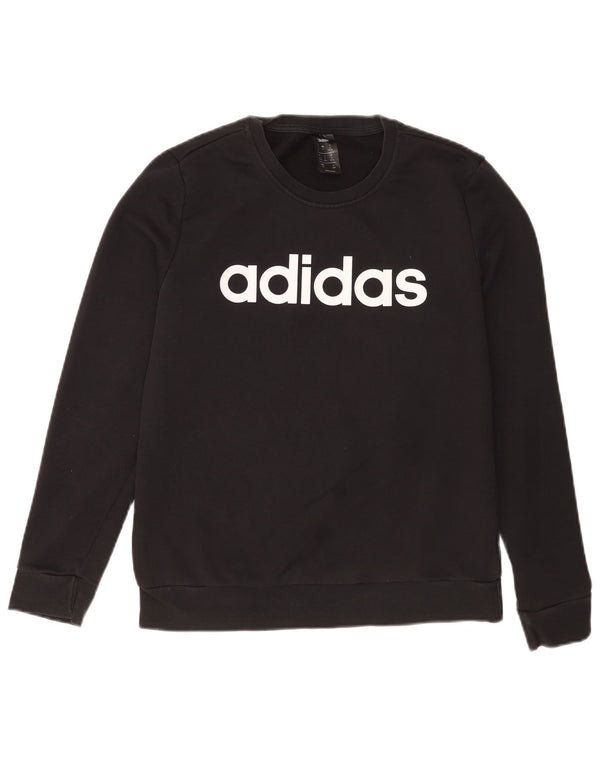 Женский свитер с рисунком Adidas UK 12/14, средний черный, спортивный