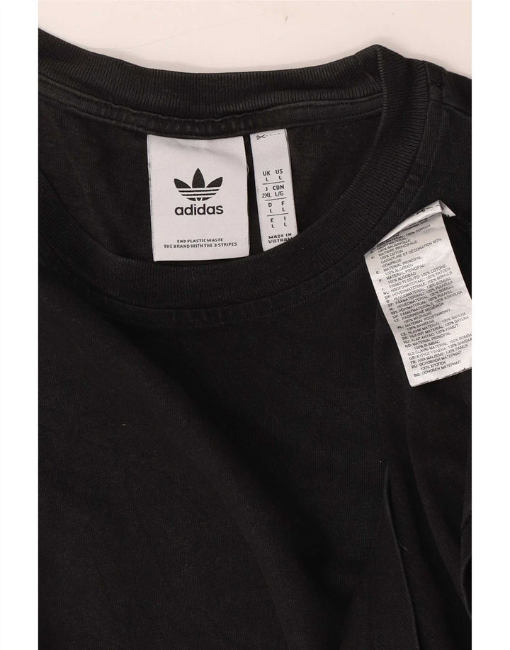 Мужская футболка Adidas Top большого размера из хлопка черного цвета