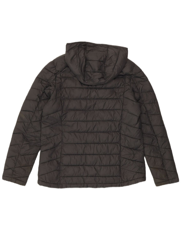 Женская стеганая куртка с капюшоном Fat Face UK 14, большой серый нейлон