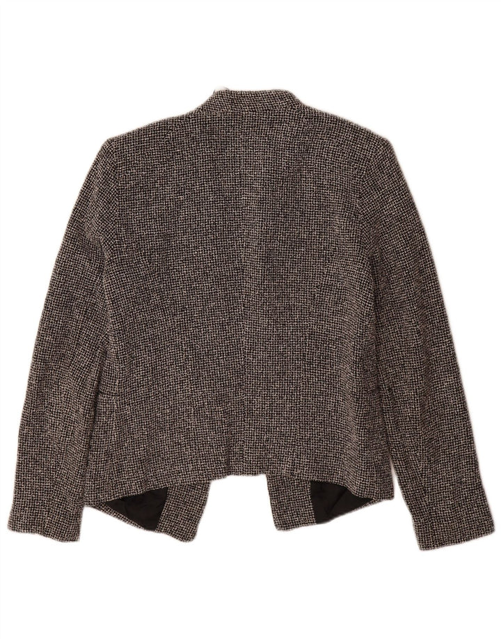 Женский открытый пиджак Topshop UK 10, маленький черный хлопковый клетчатый пиджак