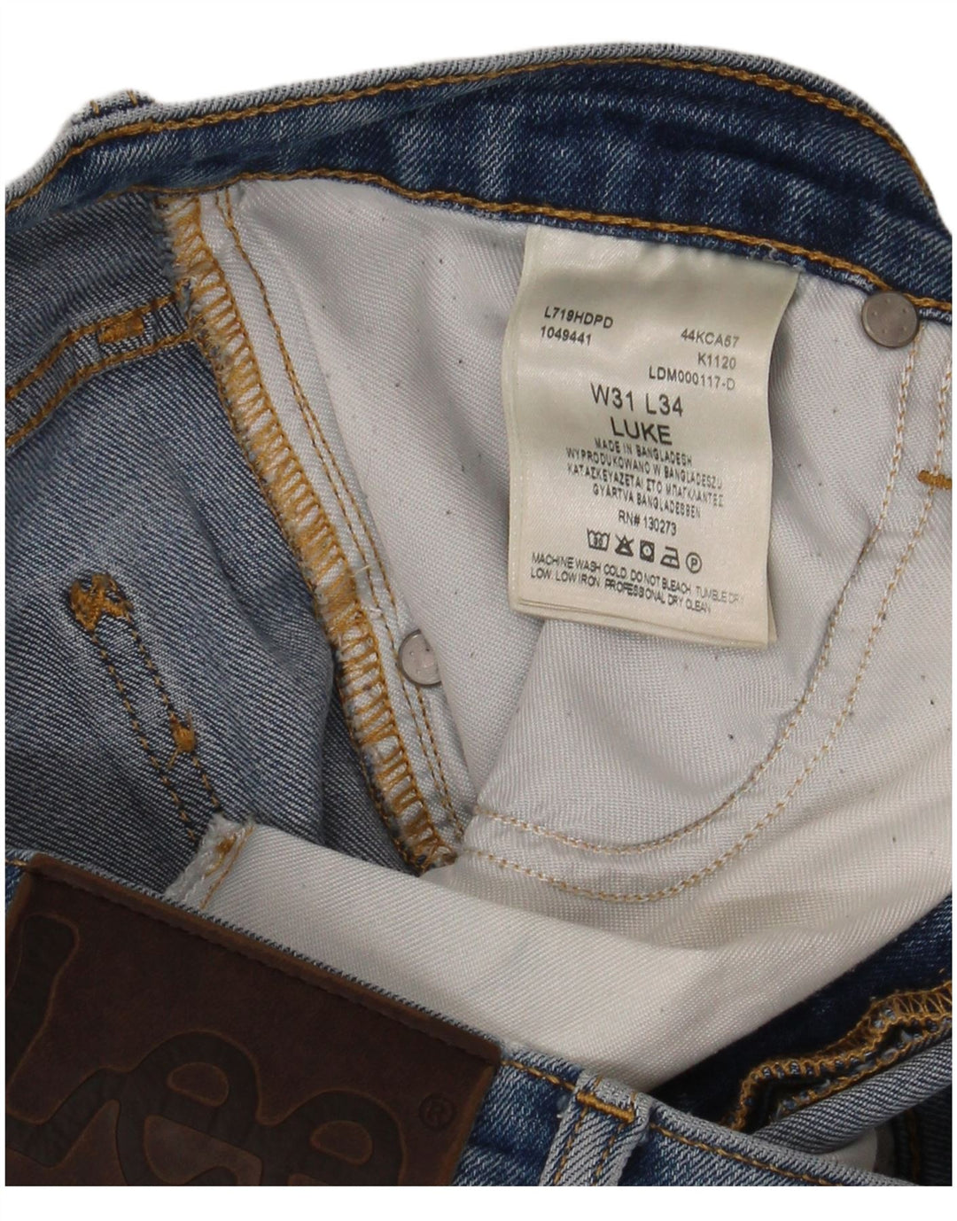 Мужские зауженные джинсы Lee Luke W31 L34, синий хлопок