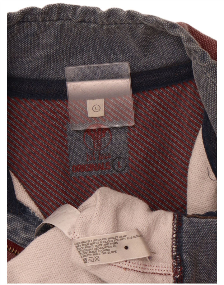 Мужской свитер FAT FACE с воротником на молнии, большой бордовый хлопковый джемпер